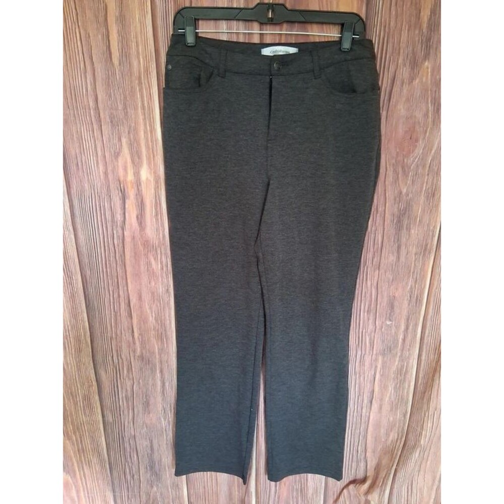 Croft & Barrow Dark Charcoal Grey Stretch Straight Leg Pants Sz 8 AVG